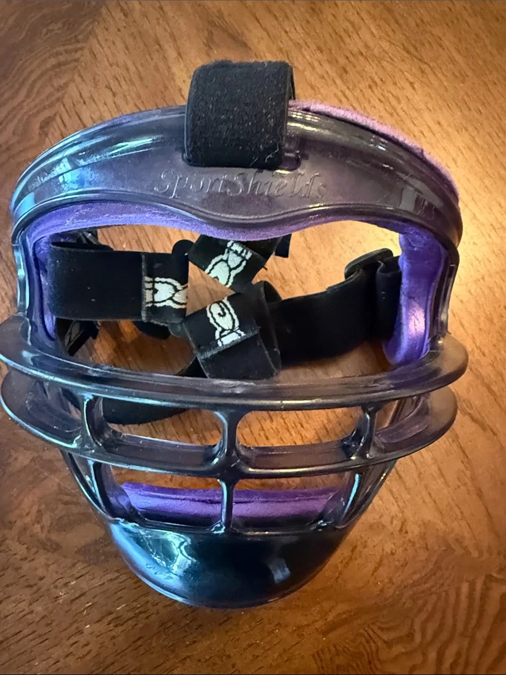 Purple and Black Women's Face Mask with Cage